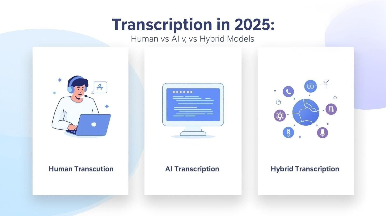 Transcription in 2025: Human vs AI vs Hybrid Models