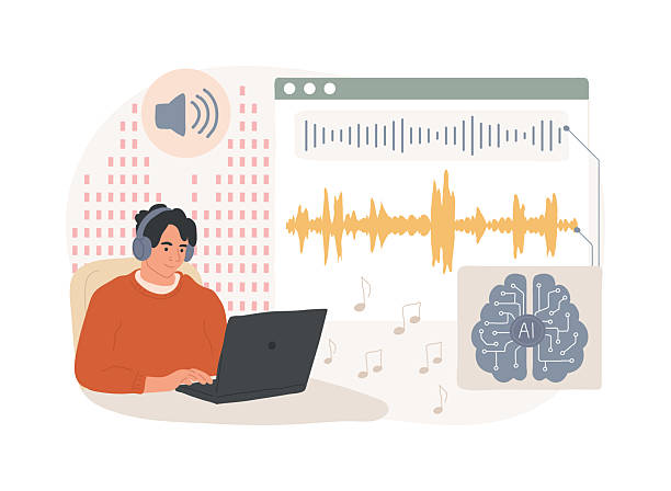 AI-Generated Music Composition abstract concept vector illustration. Entertainment. Compose music with AI algorithms that mimic different styles and genres. AI Technology. abstract metaphor.